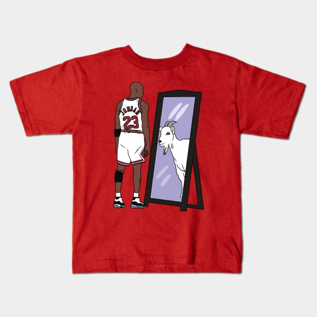 Michael Jordan Mirror GOAT Kids T-Shirt by rattraptees